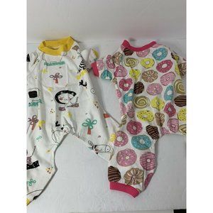 COTTON Blend Dog Pajamas Jumpsuit Soft Cute Pet Clothes  Size L donuts